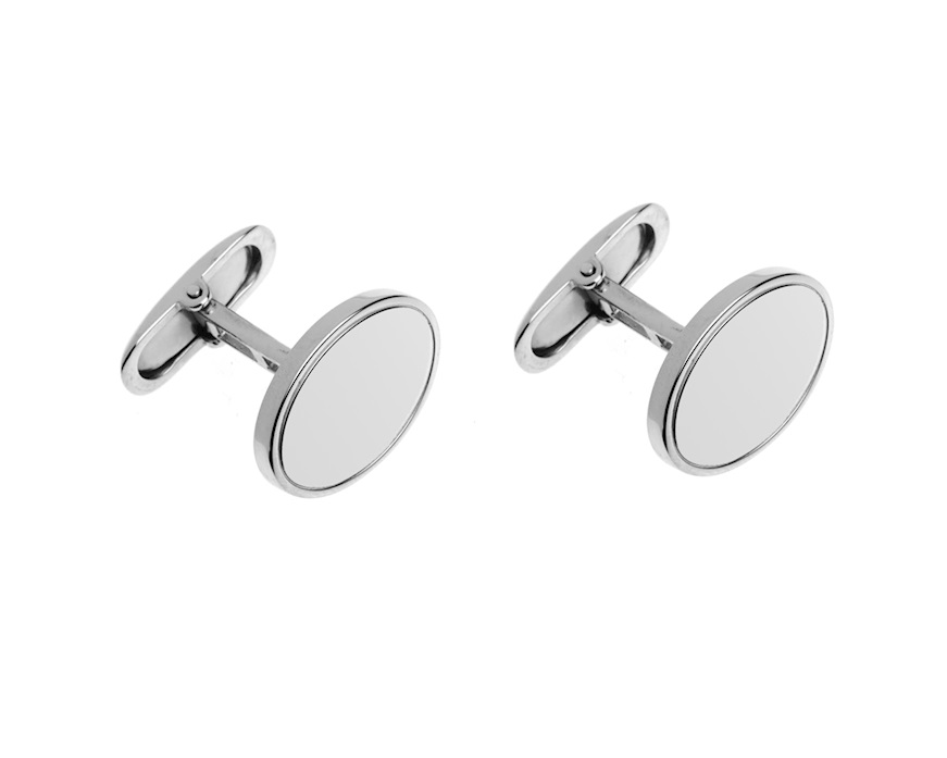 Gemelli argento ovali con bordino Selezione Zanolli