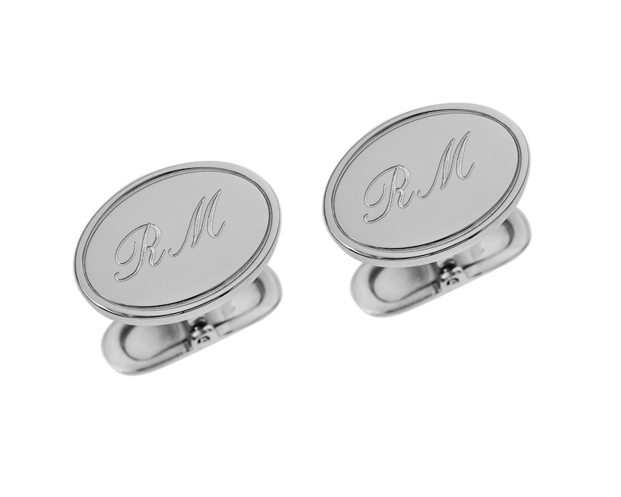 Gemelli argento ovali con bordino Selezione Zanolli