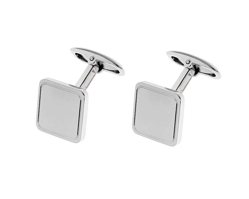 Gemelli argento quadri con bordino Selezione Zanolli