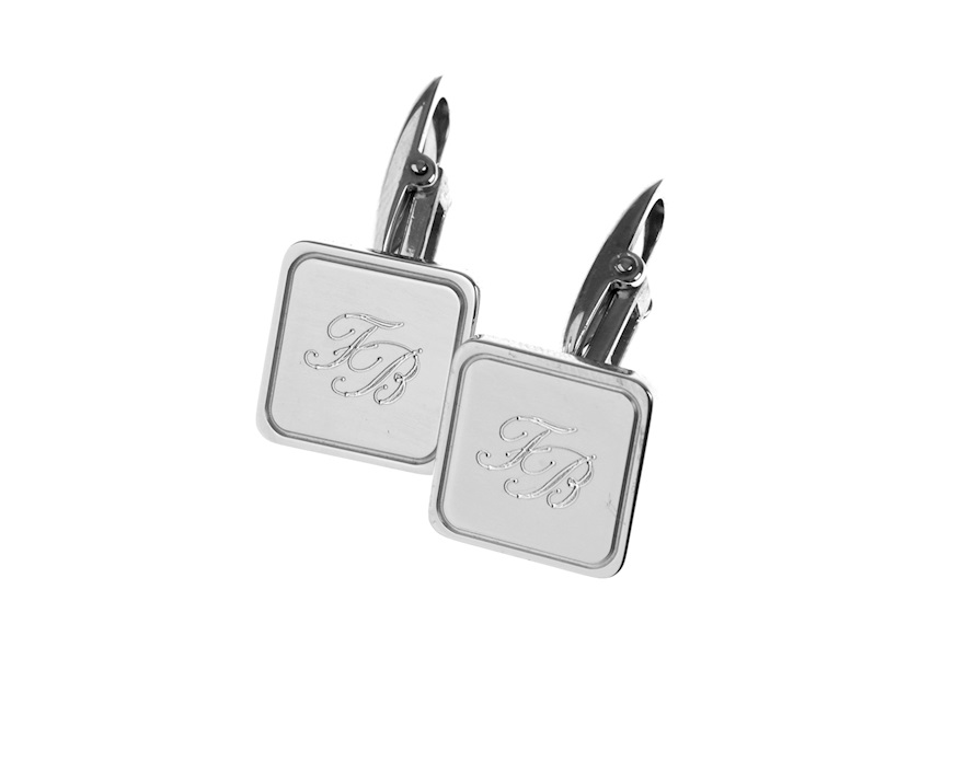 Gemelli argento quadri con bordino Selezione Zanolli