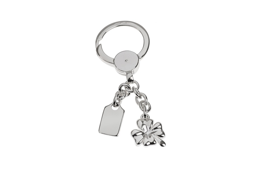 Keychain Quaterfoil silver with plate Selezione Zanolli