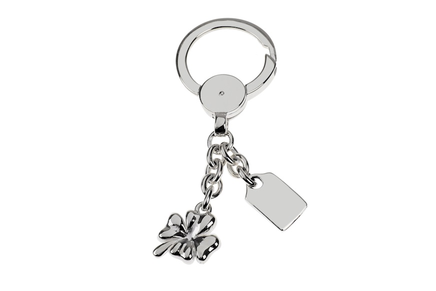 Keychain Quaterfoil silver with plate Selezione Zanolli