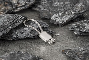 Keychain silver loop with square Selezione Zanolli