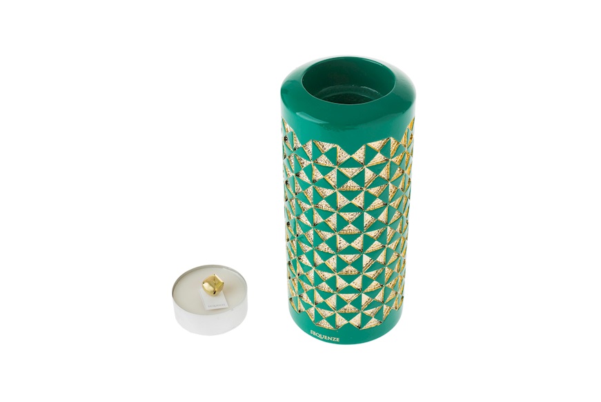 Candle holder Rombi green Selezione Zanolli