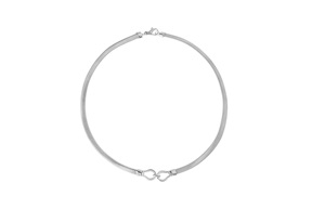 Necklace silver tubogas with central interlacing Selezione Zanolli