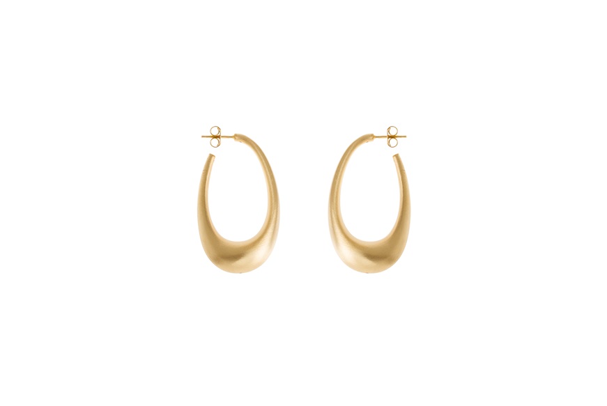 Oval earrings silver satin Selezione Zanolli