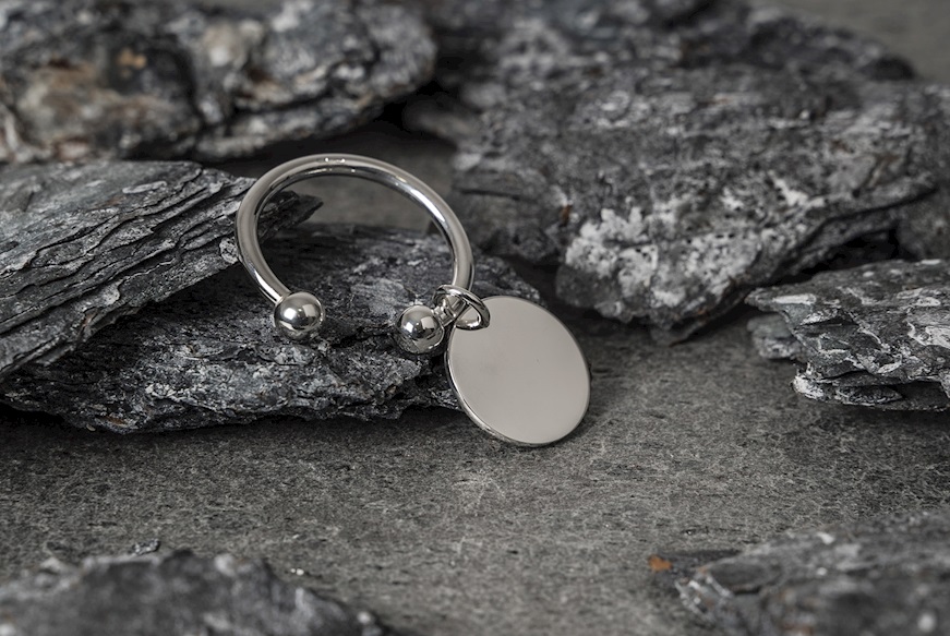 Keychain silver ball and round plate Selezione Zanolli