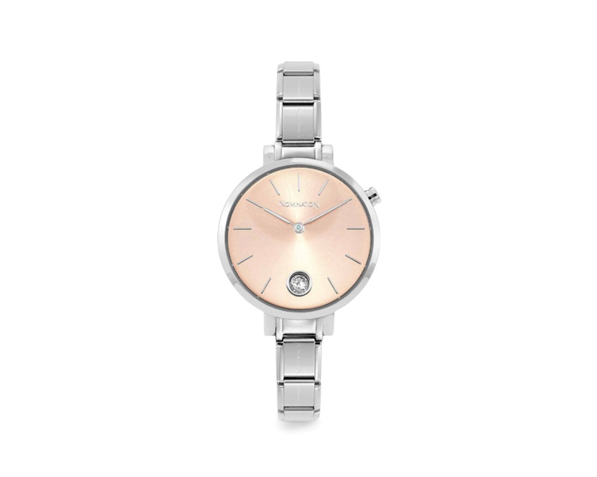 Watch Composable steel with pink finish Nomination