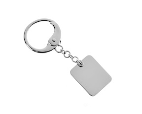 Keychain silver with plate and carabiner Selezione Zanolli