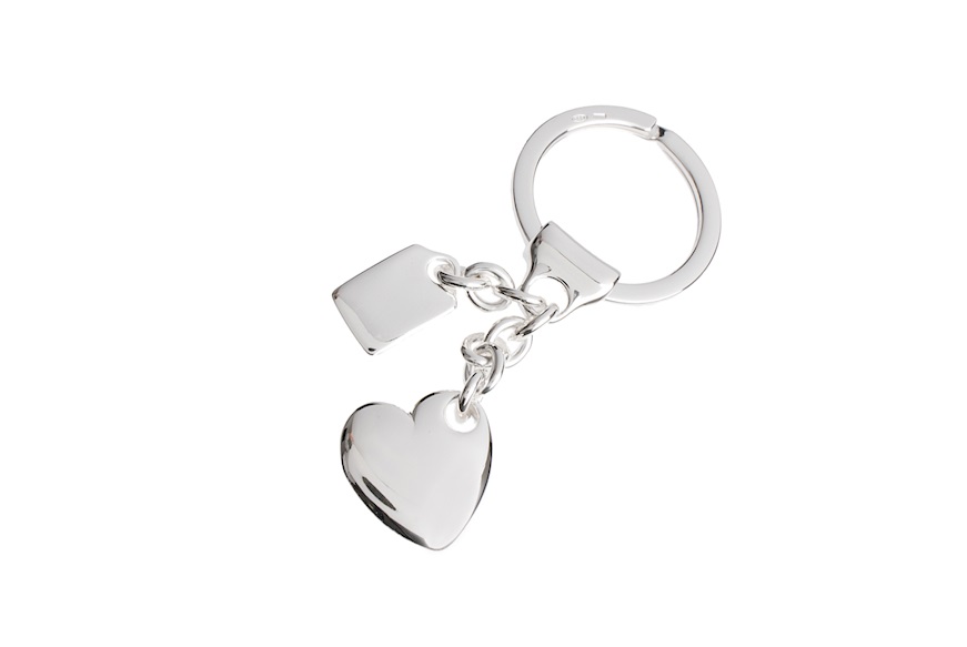Keychain Heart silver with plate Selezione Zanolli