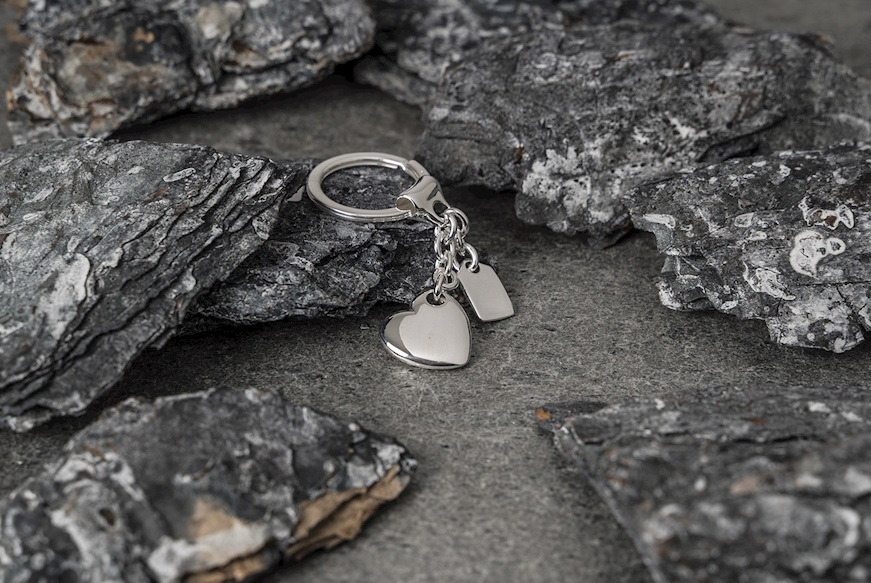 Keychain Heart silver with plate Selezione Zanolli