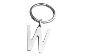 Portachiavi argento lettera W Selezione Zanolli