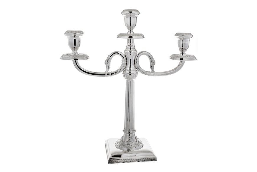 Candelabro Impero argento a tre fiamme Selezione Zanolli