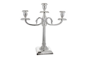 Candelabro Impero argento a tre fiamme