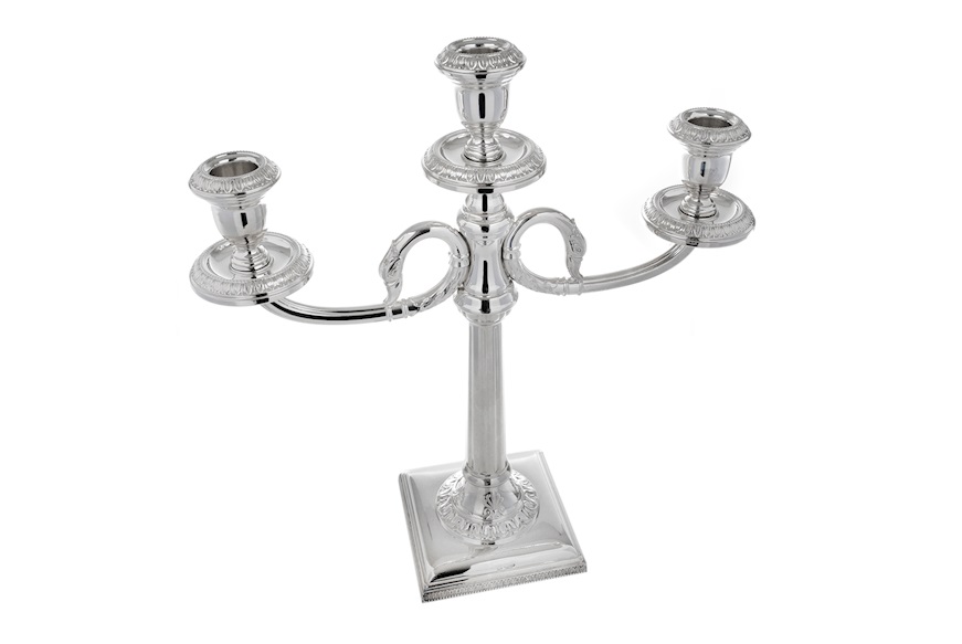 Candleholder Empire silver three stems Selezione Zanolli