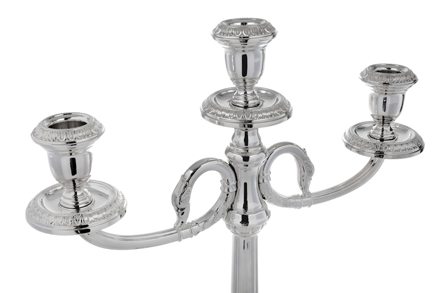 Candleholder Empire silver three stems Selezione Zanolli