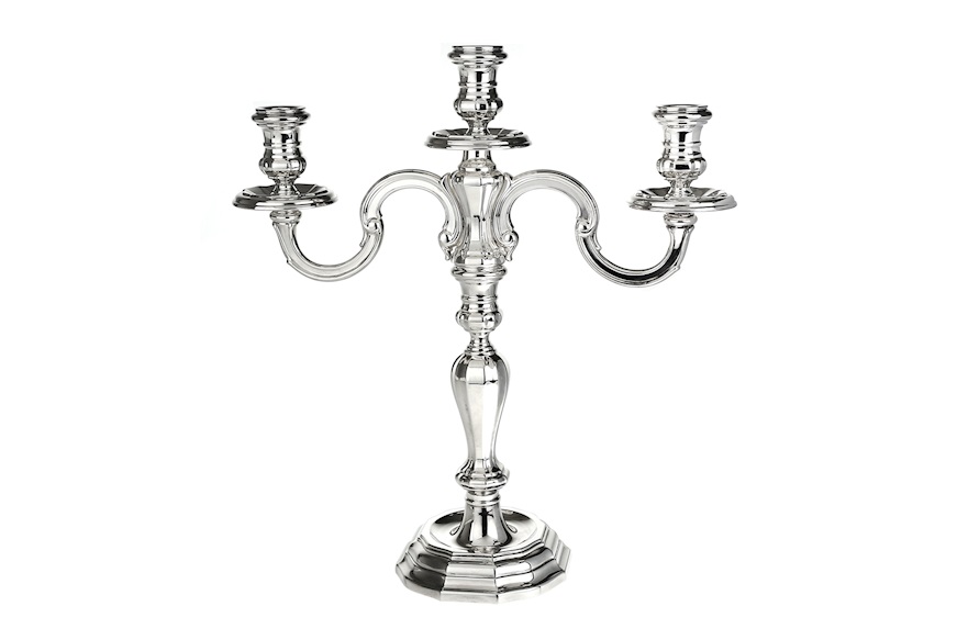 Candelabro Barocco argento a tre fiamme Selezione Zanolli