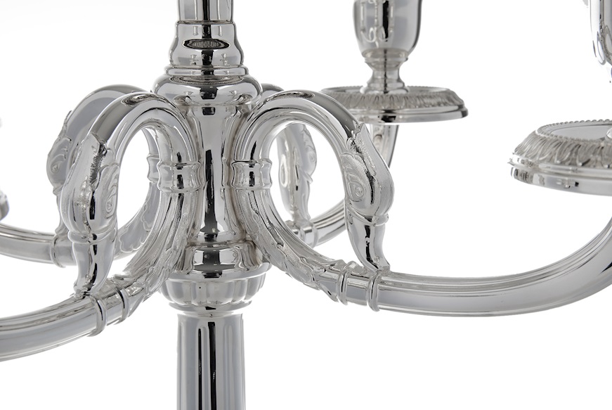 Candleholder Empire silver five stems Selezione Zanolli