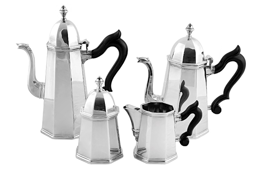 Coffee set Octagonal silver for 12 people Selezione Zanolli