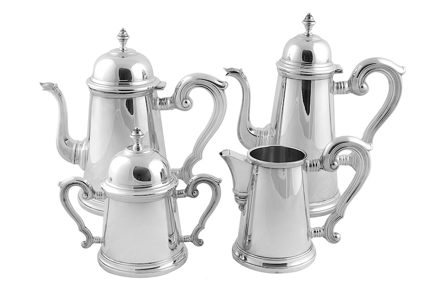 Coffee set English silver for 12 people Selezione Zanolli