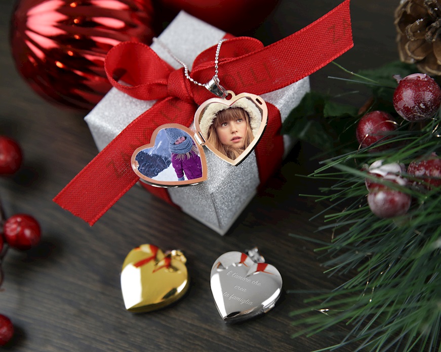 Ciondolo A Proiezione Fotografica Personalizzato ZXH – A Forma Di Cuore, In Argento/rame 0.2x0.2 Pollici – Proietta La Tua Foto E 'Ti Amo' In 100 Lingue – Regalo Romantico Senza Catena