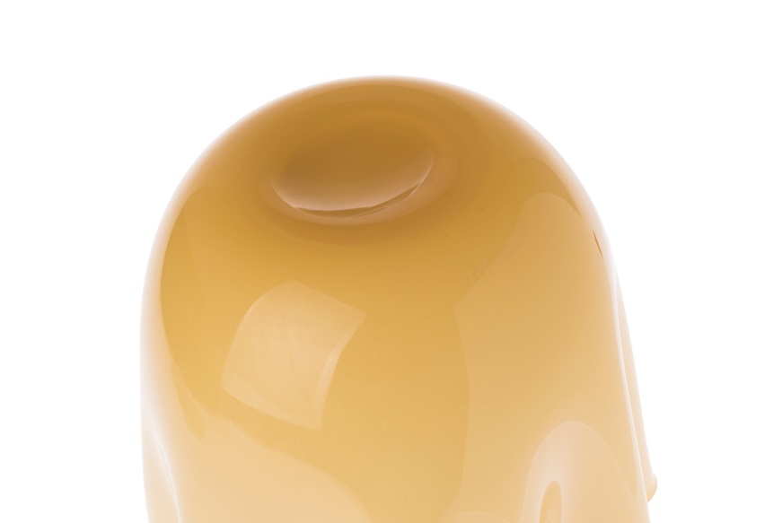Vase Fazzoletto Murano glass opalino amber and milk white Venini