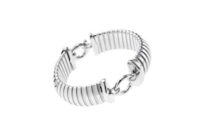 Bracelet silver tubogas flat segments Selezione Zanolli
