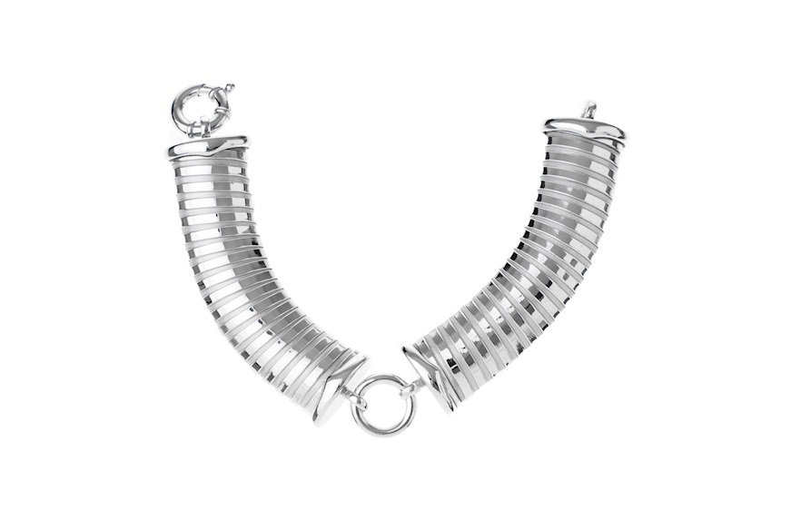 Bracelet silver tubogas flat segments Selezione Zanolli