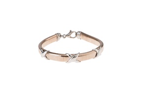Bracciale argento tubogas con intarsi rodiati Selezione Zanolli