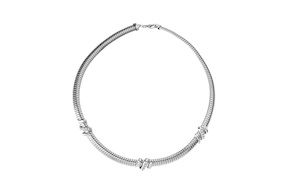 Necklace silver tubogas with white crystals Selezione Zanolli