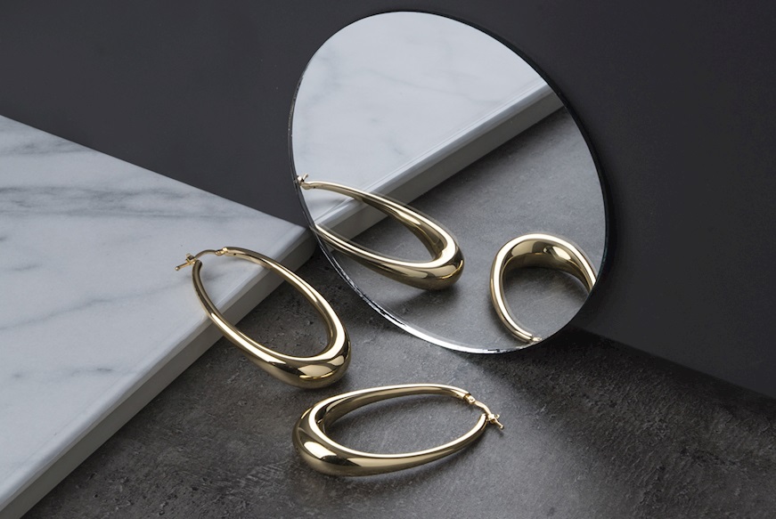 Oval earrings silver glossy Selezione Zanolli