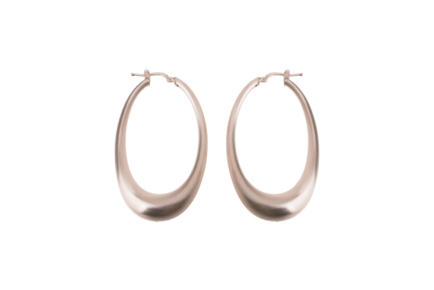 Oval earrings silver satin Selezione Zanolli