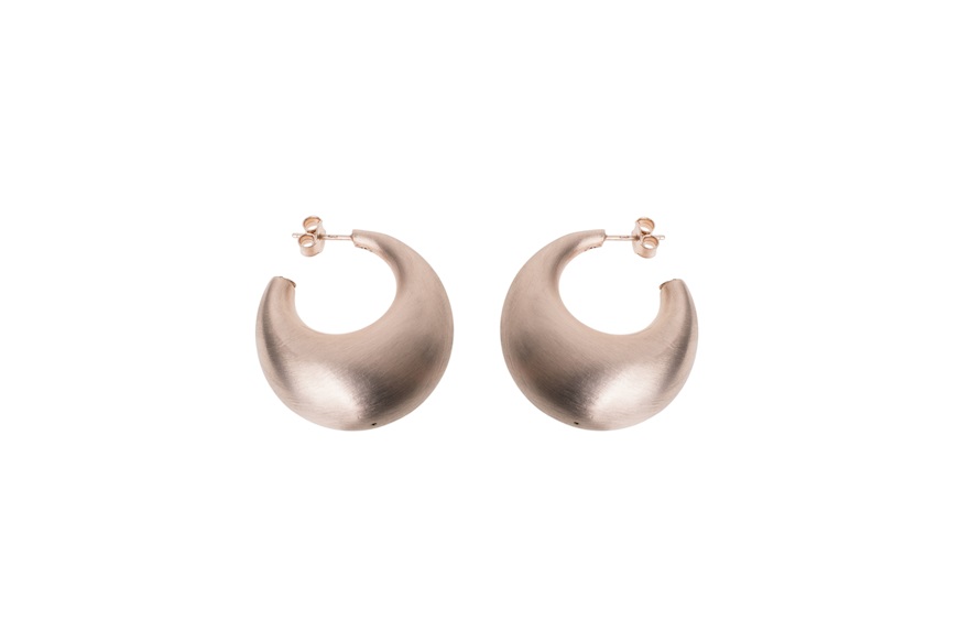 Hoop earrings silver satin Selezione Zanolli