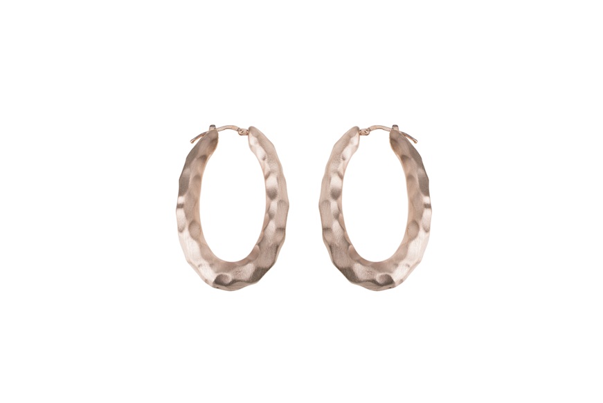 Oval earrings silver satin Selezione Zanolli