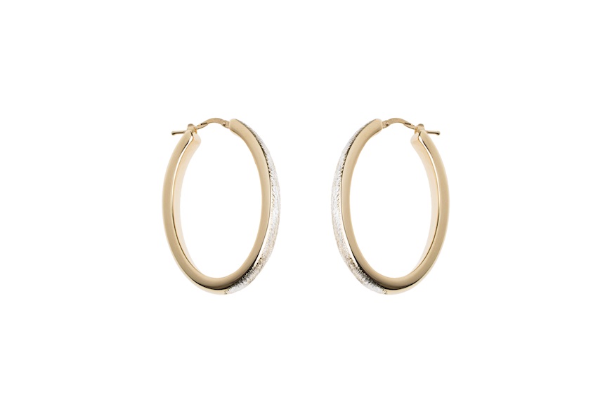 Oval earrings silver gold and rhodium Selezione Zanolli