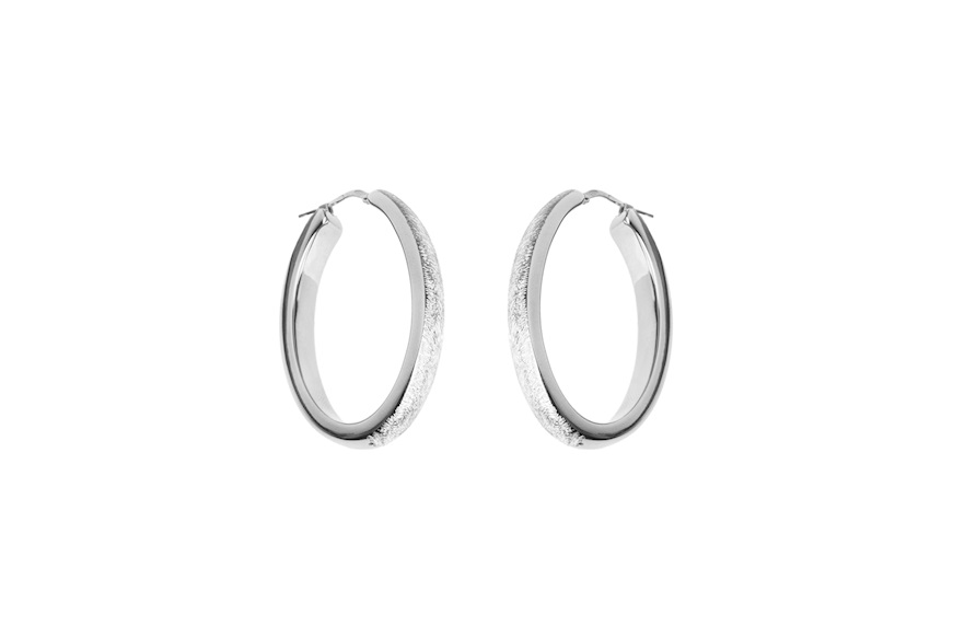 Oval earrings silver rhodium Selezione Zanolli