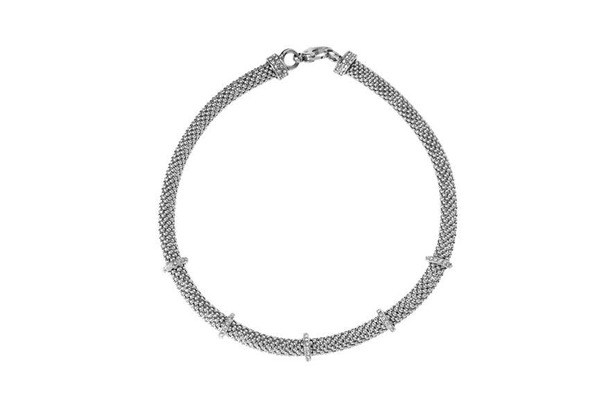 Collana argento e 5 anelli con zirconi bianchi Selezione Zanolli