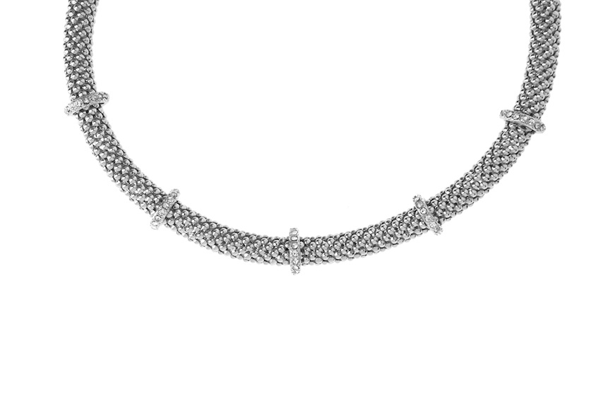 Necklace silver 5 segments with white zircon Selezione Zanolli