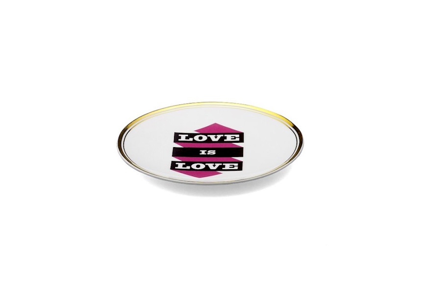 Little plate La Tavola Scomposta porcelain Love is Love Bitossi home
