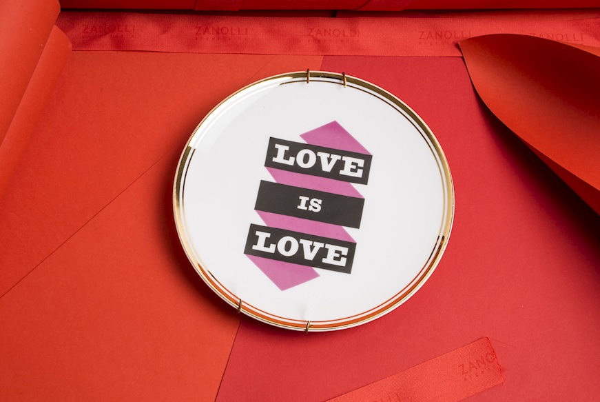 Piattino La Tavola Scomposta porcellana Love is Love Bitossi home