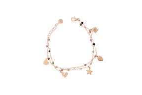 Bracciale Mon Amour argento con charms e cristalli dark mix