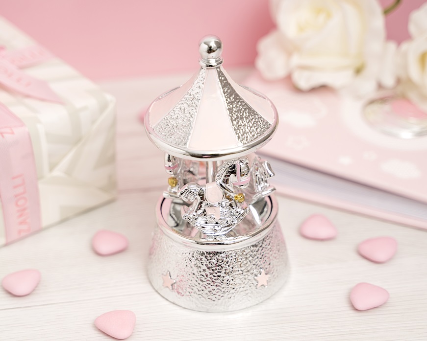 Carillon Giostra dei cavalli rosa Selezione Zanolli