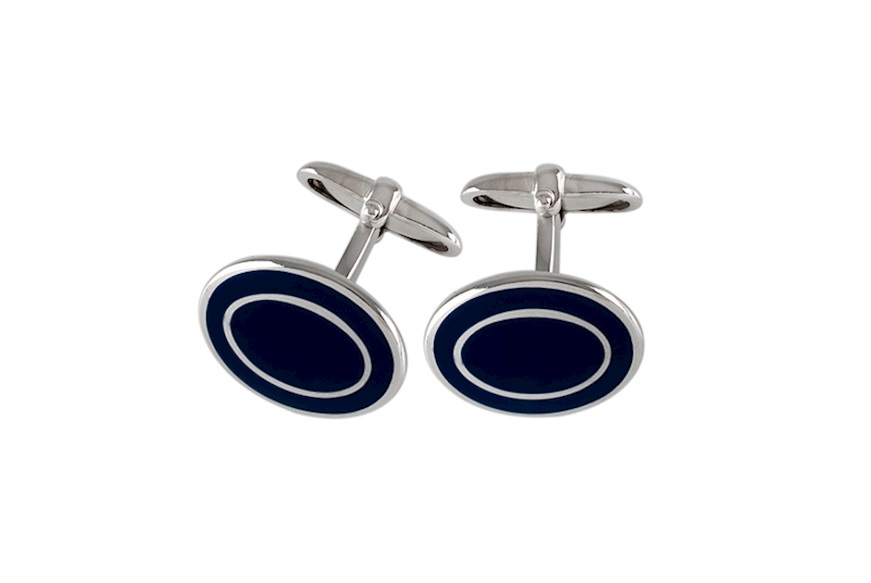 Cufflinks silver blue enamel Selezione Zanolli