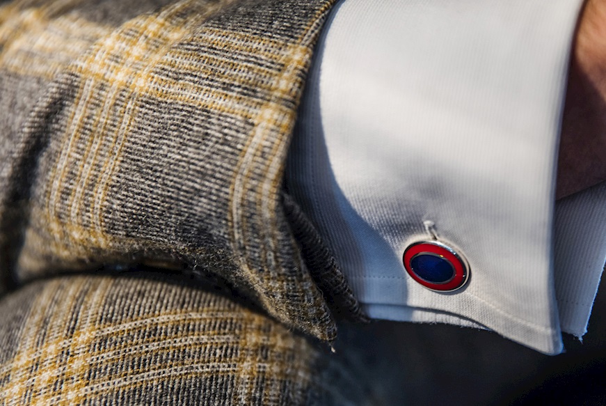 Cufflinks silver red and blue enamel Selezione Zanolli