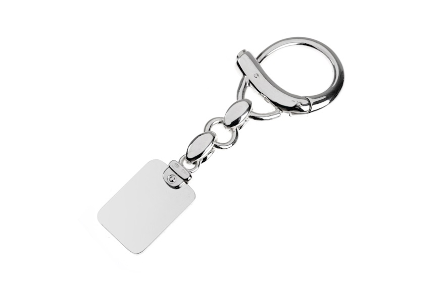 Keychain silver with plate and carabiner Selezione Zanolli
