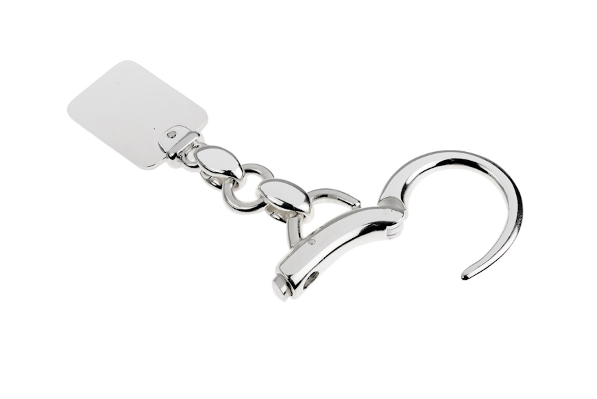 Keychain silver with plate and carabiner Selezione Zanolli