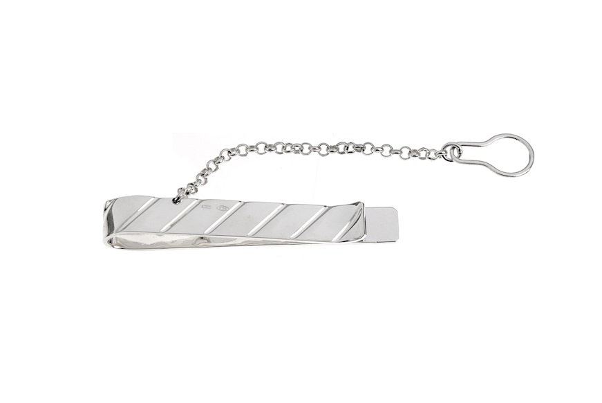 Tie clip silver stripes Selezione Zanolli