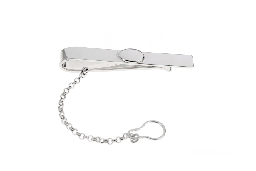 Tie clip silver with oval Selezione Zanolli