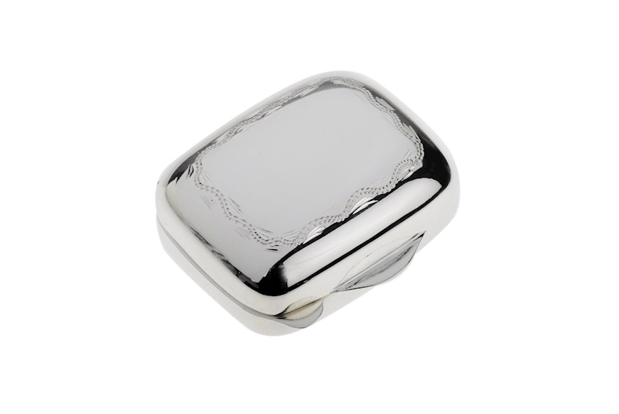 Pill box silver rectangular engraved Selezione Zanolli