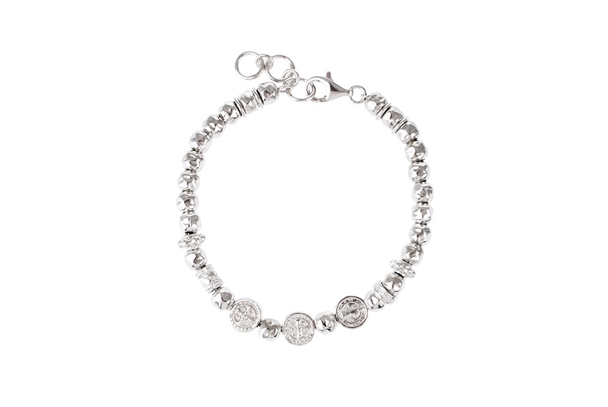 Bracelet My Saint silver with three charms Maria Cristina Sterling